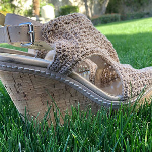 Crochet and Cork Wedges